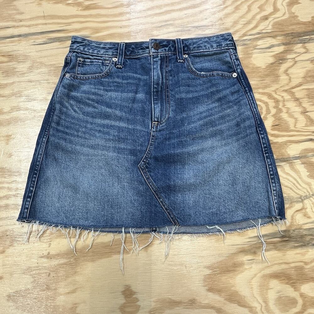 ABERCROMBIE & FITCH Denim Cotton Mini Skirt Blue Size 27 Festival Y2K Rave